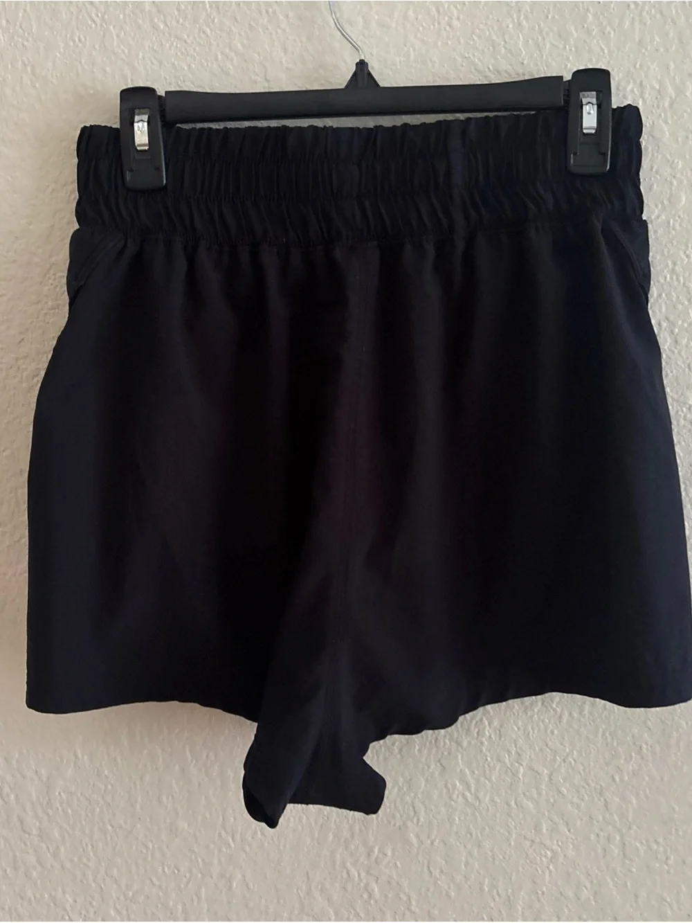 Free People Women's Black Athletic Shorts with Elastic Waist- medium